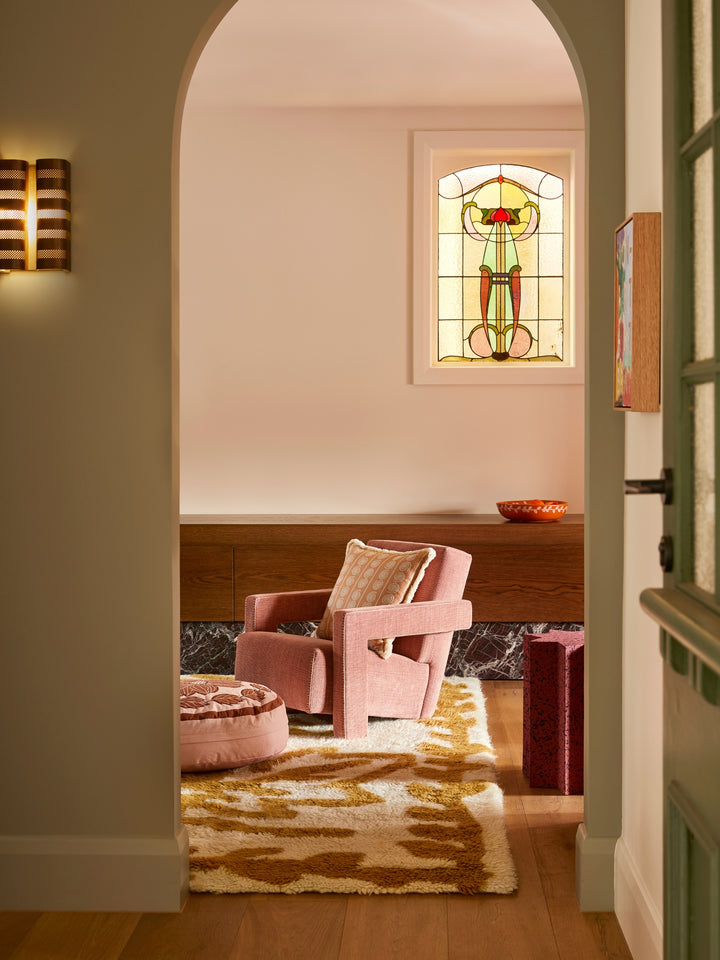 Margot Pink Round Pouffe