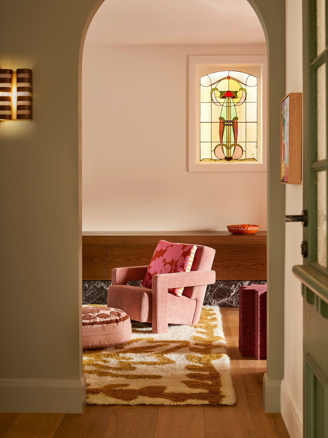 Margot Pink Round Pouffe - Almost Perfect