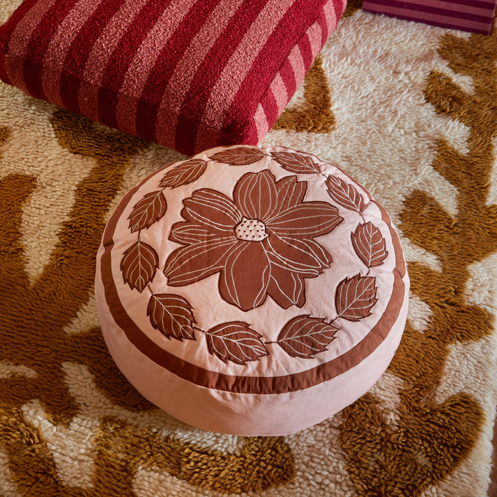 Margot Pink Round Pouffe