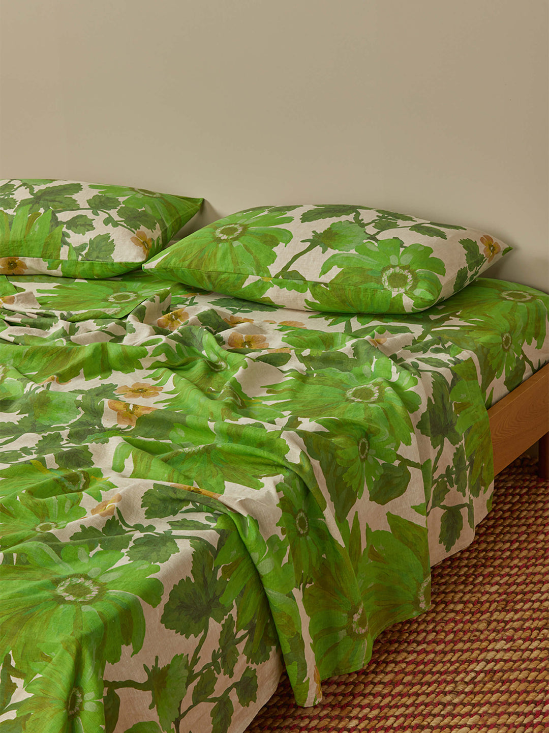 Marigold Leaf Linen Flat Sheet