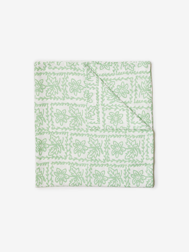 Daisy Sage Linen Flat Sheet