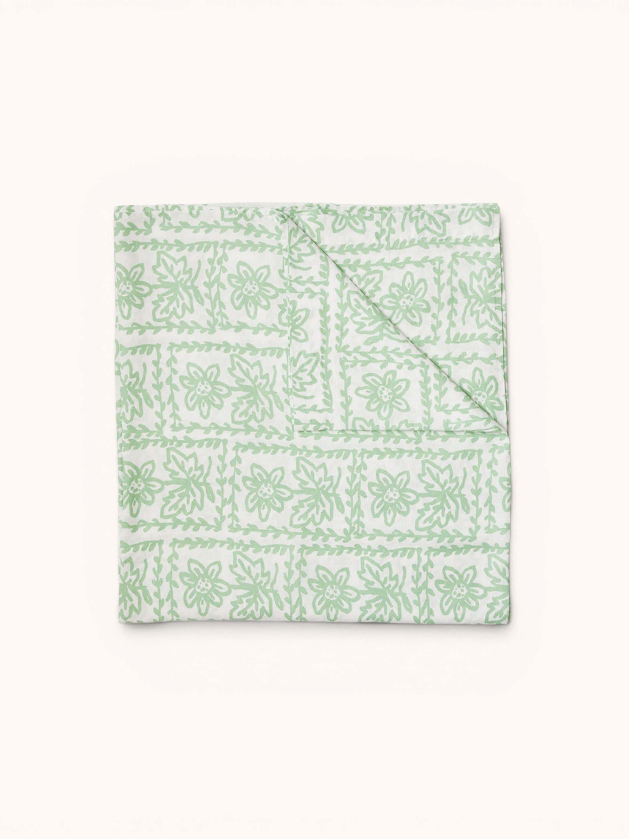 Daisy Sage Linen Flat Sheet