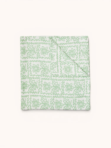Daisy Sage Linen Flat Sheet