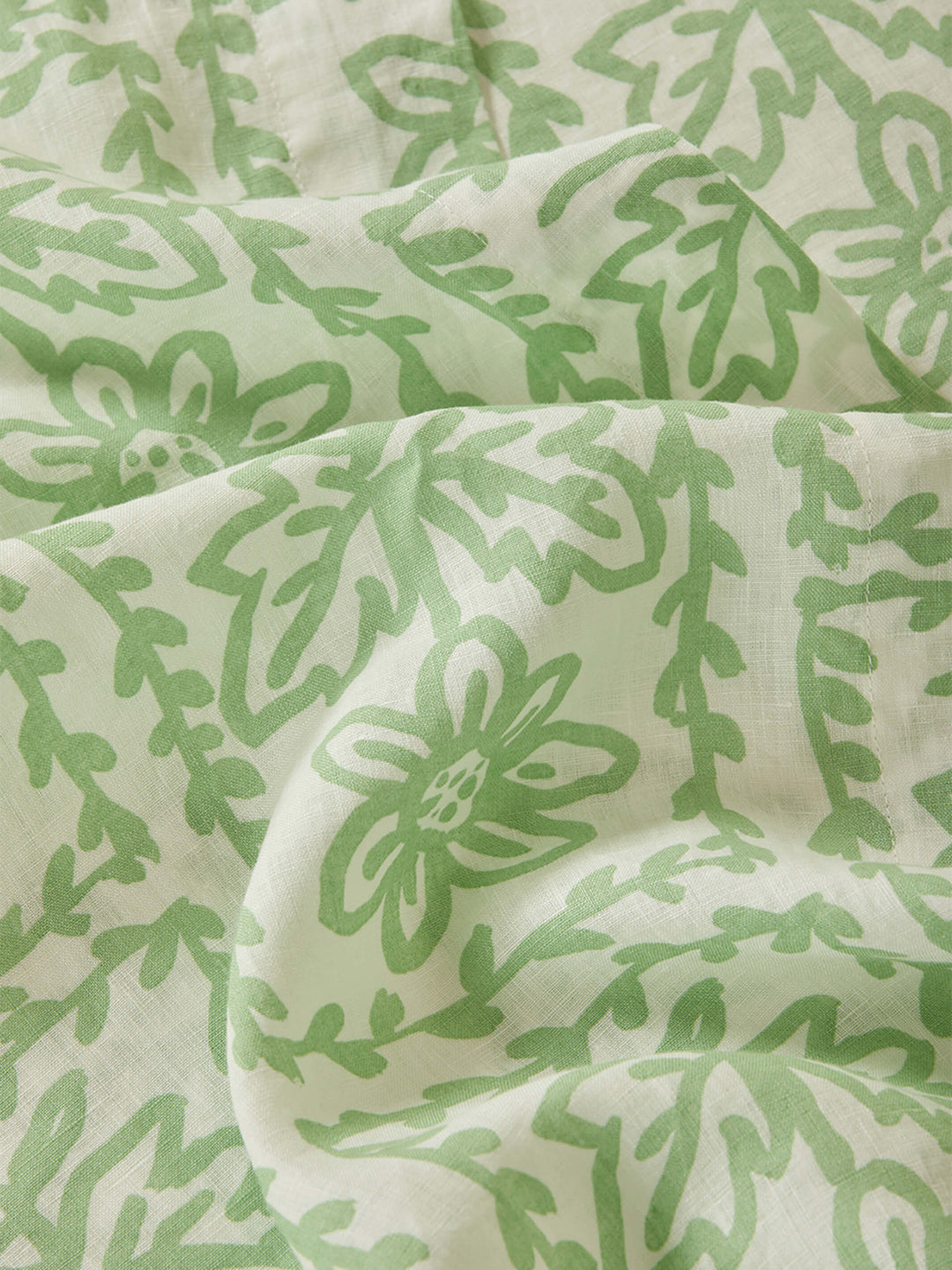 Daisy Sage Linen Flat Sheet