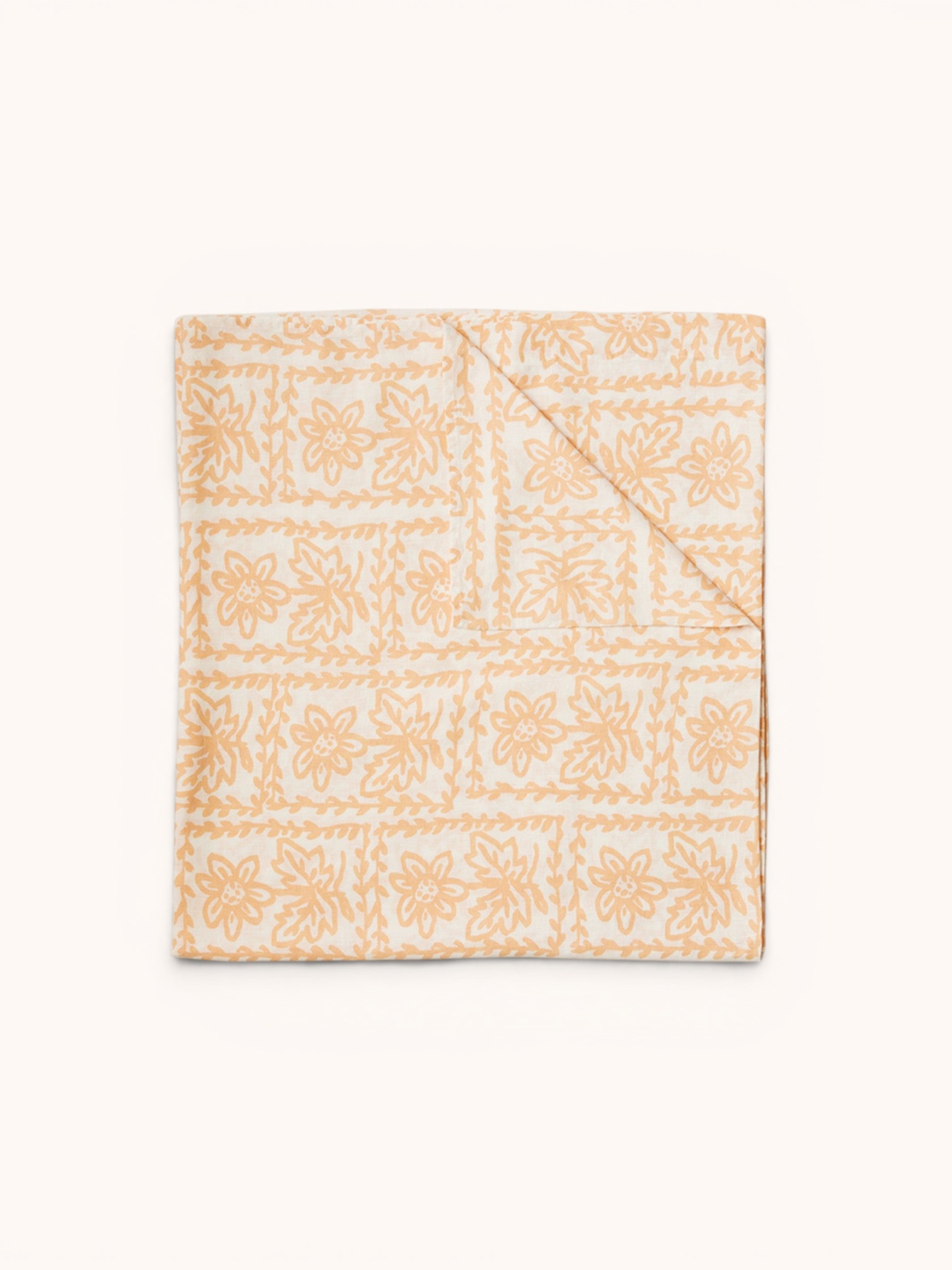 Daisy Buff Linen Flat Sheet