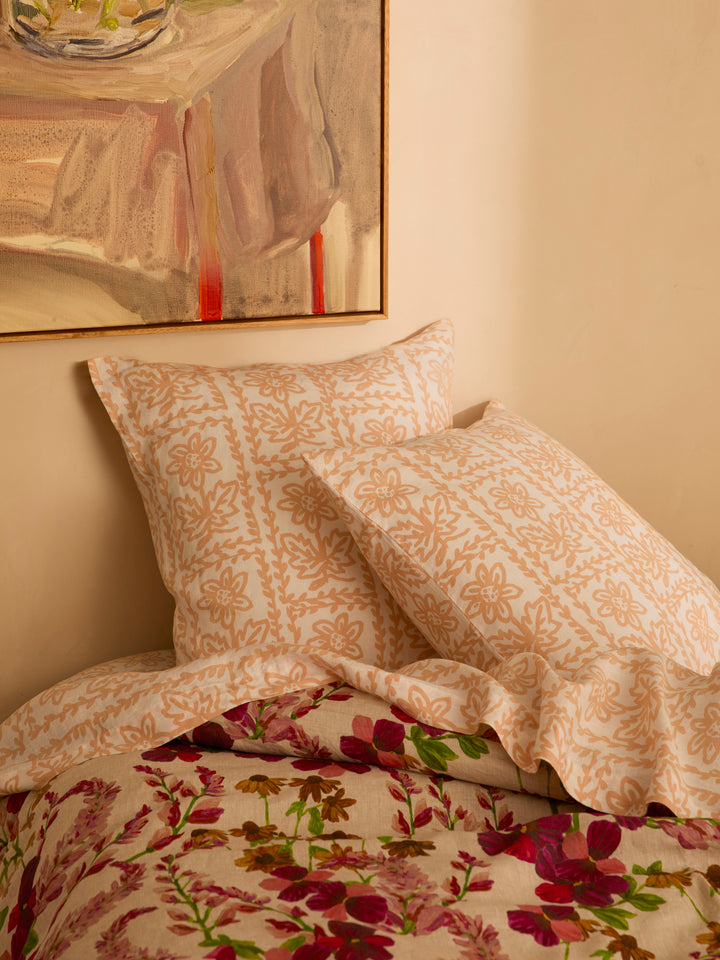 Daisy Buff Linen Flat Sheet