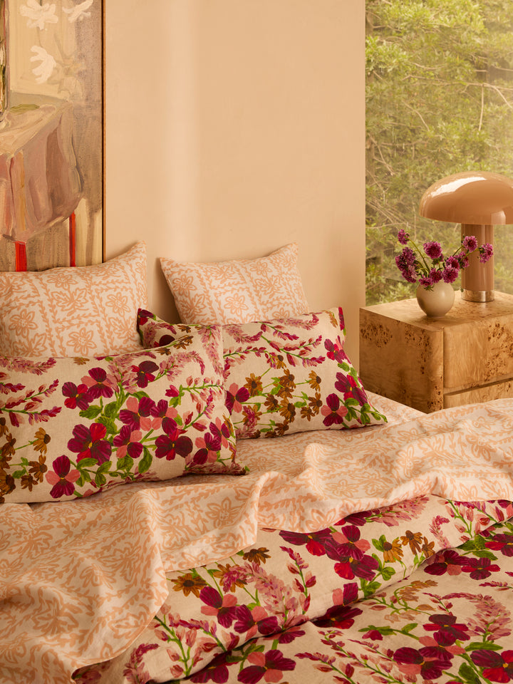 Daisy Buff Linen Flat Sheet