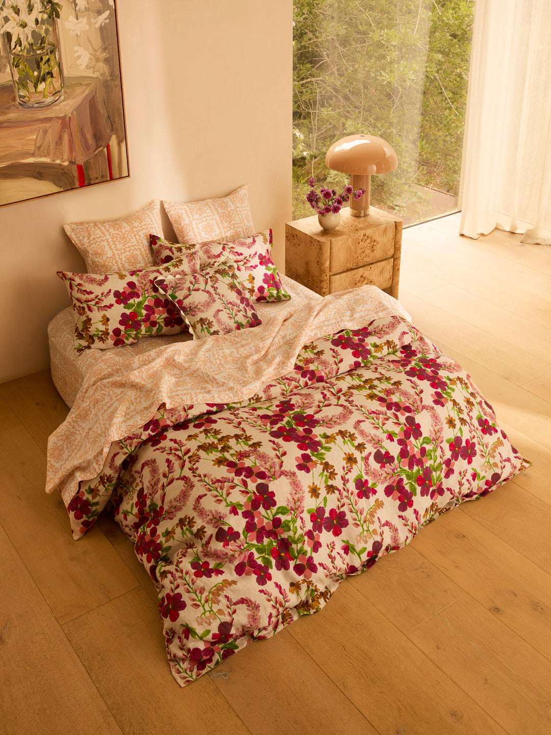 Daisy Buff Linen Flat Sheet