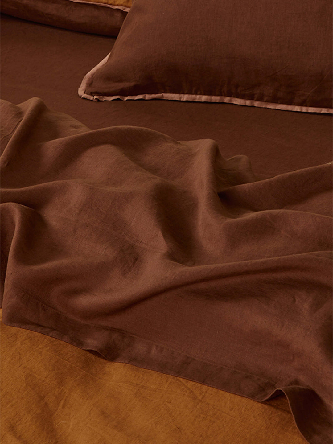 Cocoa Linen Flat Sheet