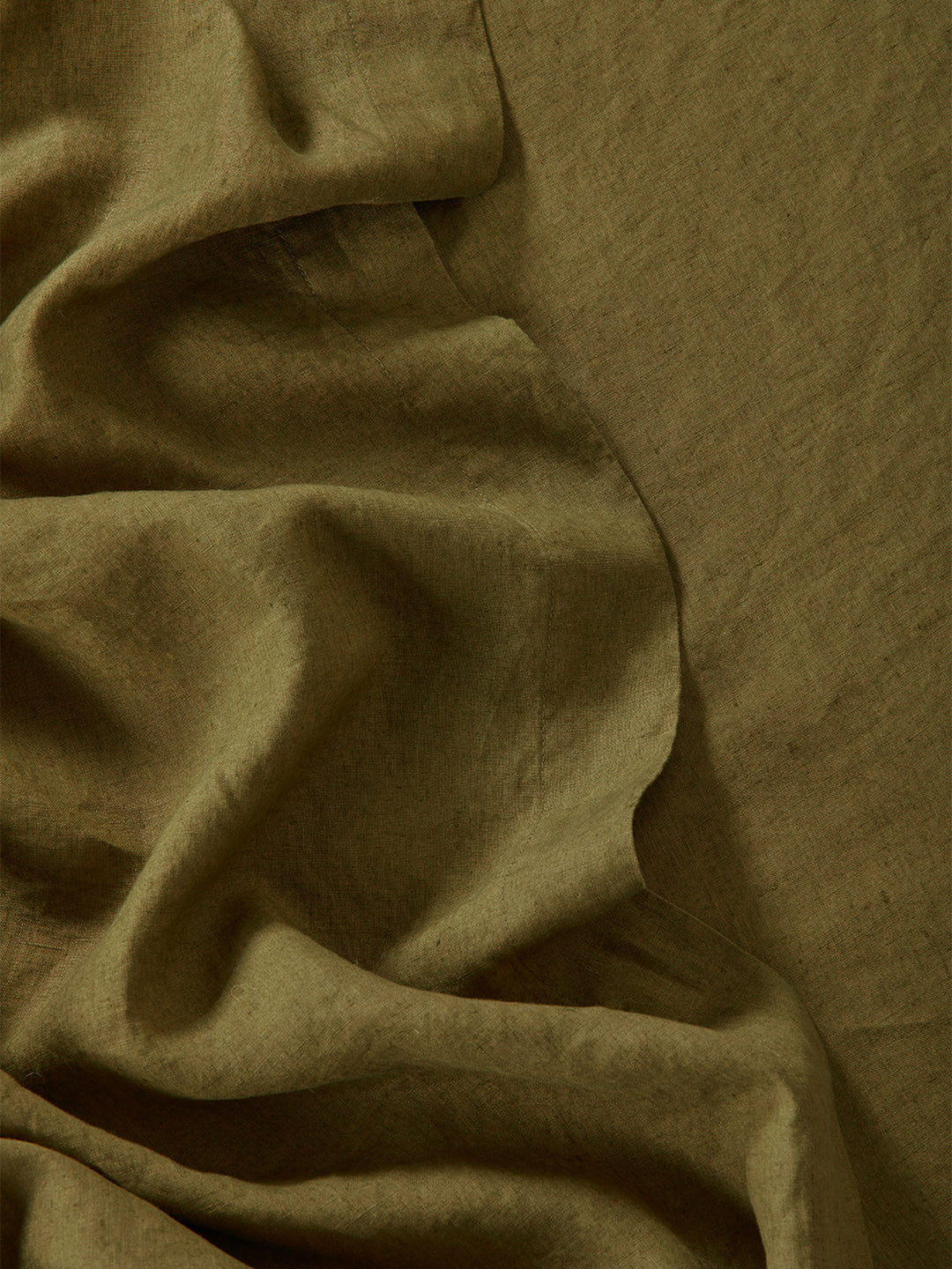 Khaki Linen Flat Sheet