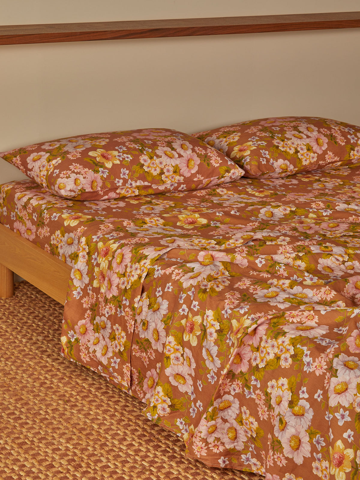 Buttercup Rust Linen Flat Sheet