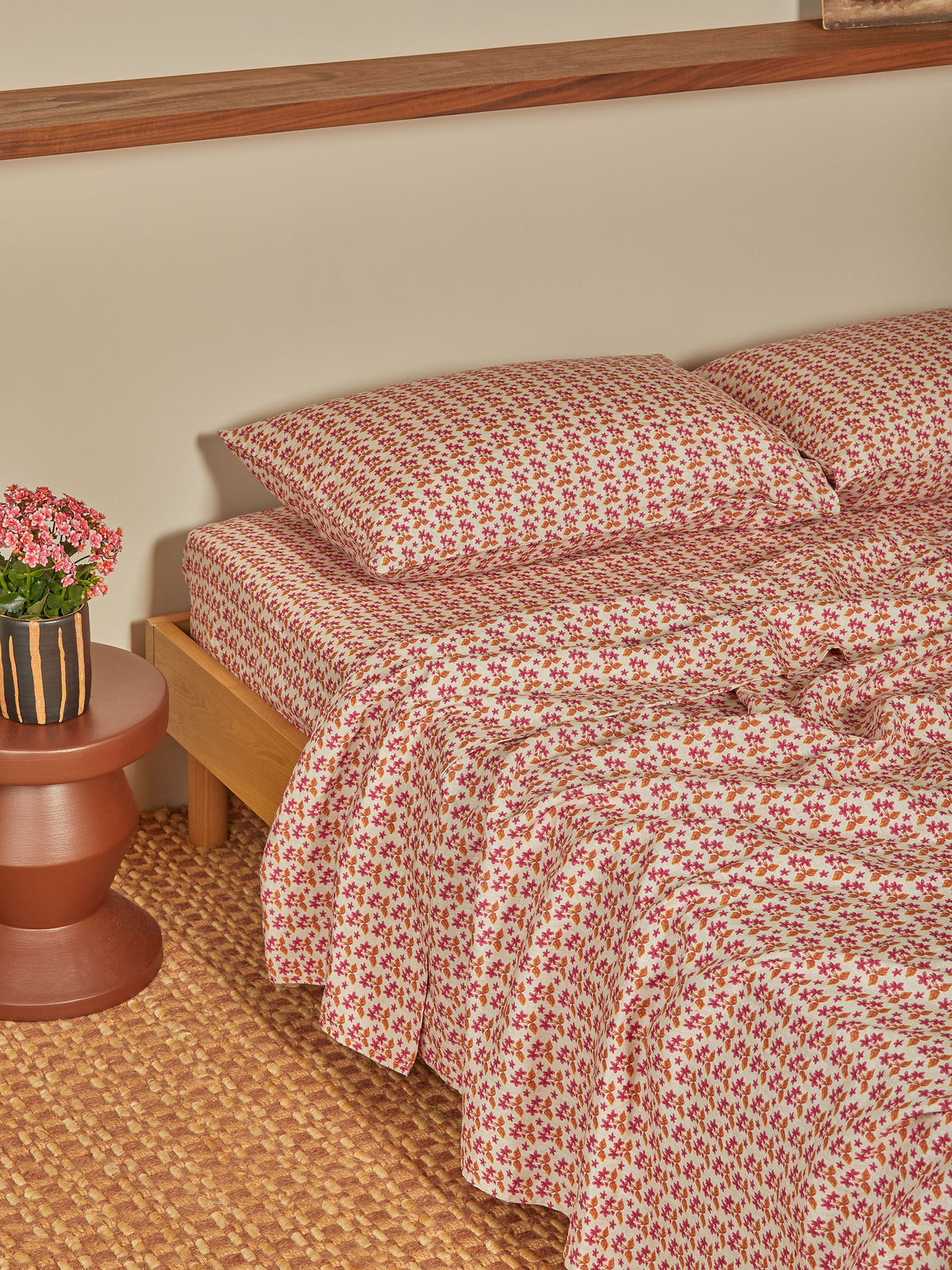 Petit Madeline Pink Linen Flat Sheet