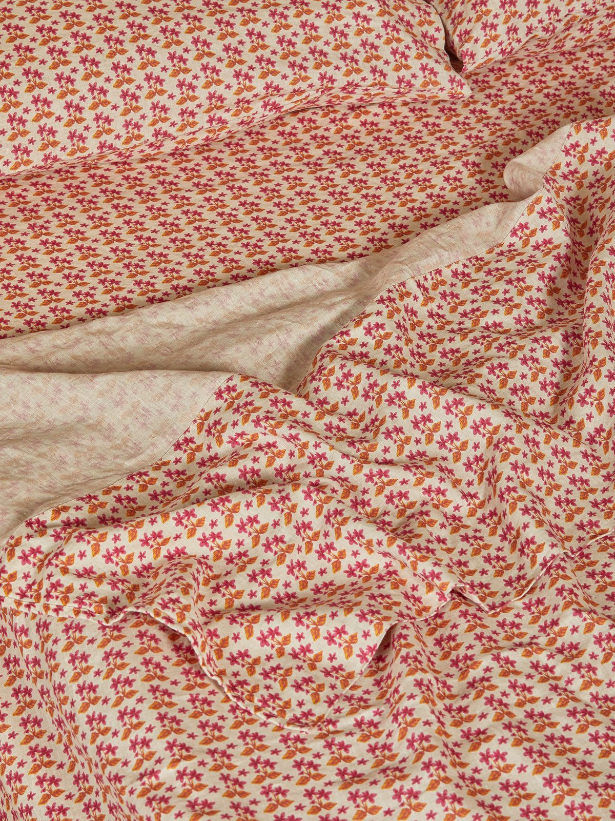 Petit Madeline Pink Linen Flat Sheet