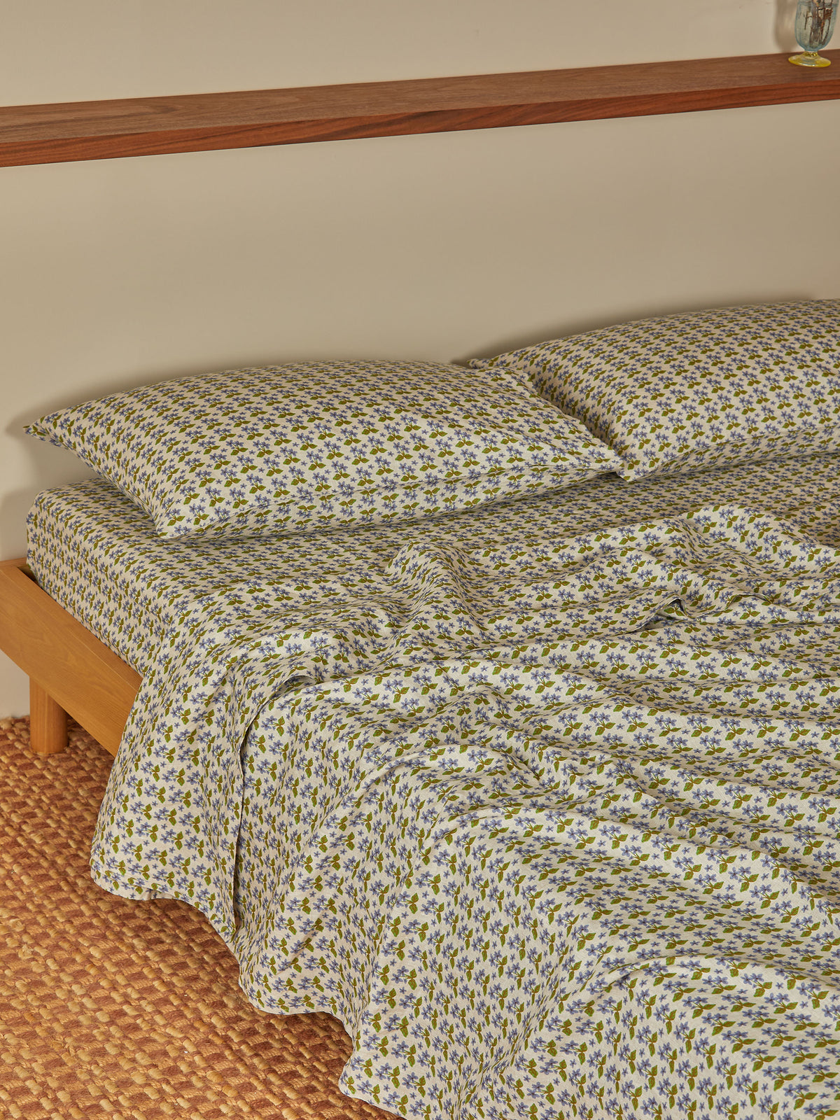 Petit Madeline Blue Linen Flat Sheet