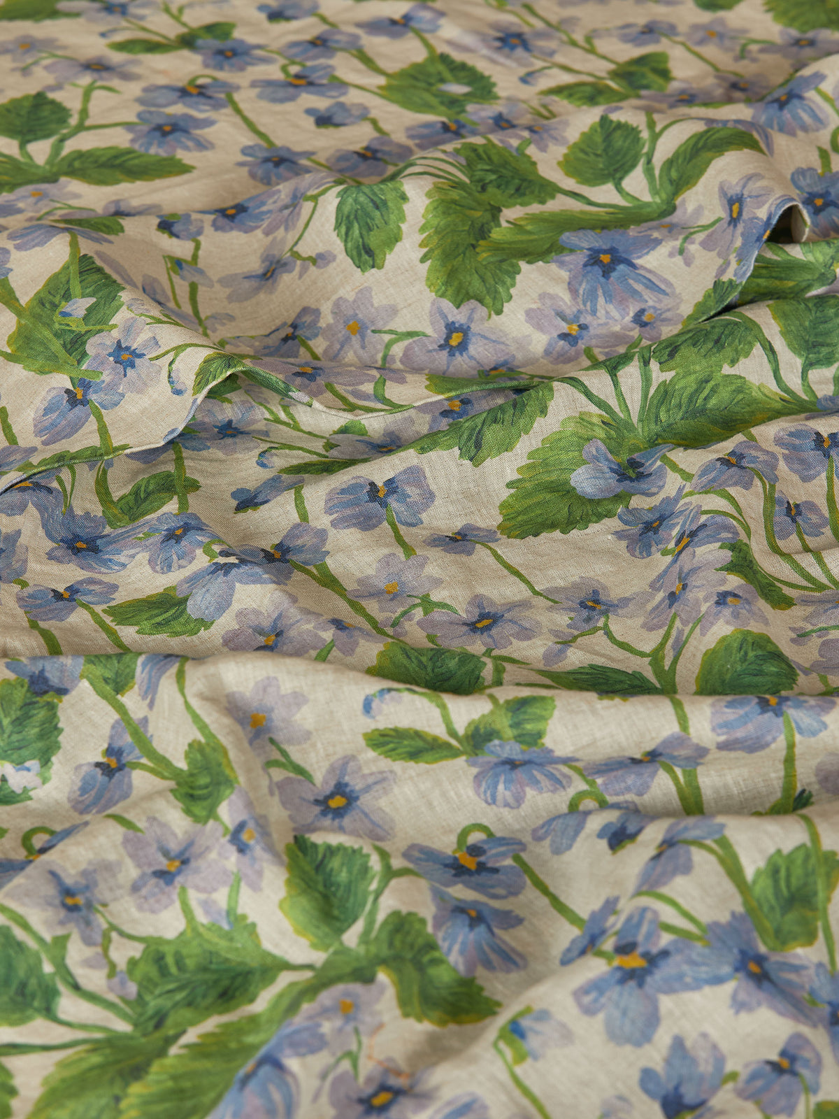 Lilas Blue Linen Flat Sheet