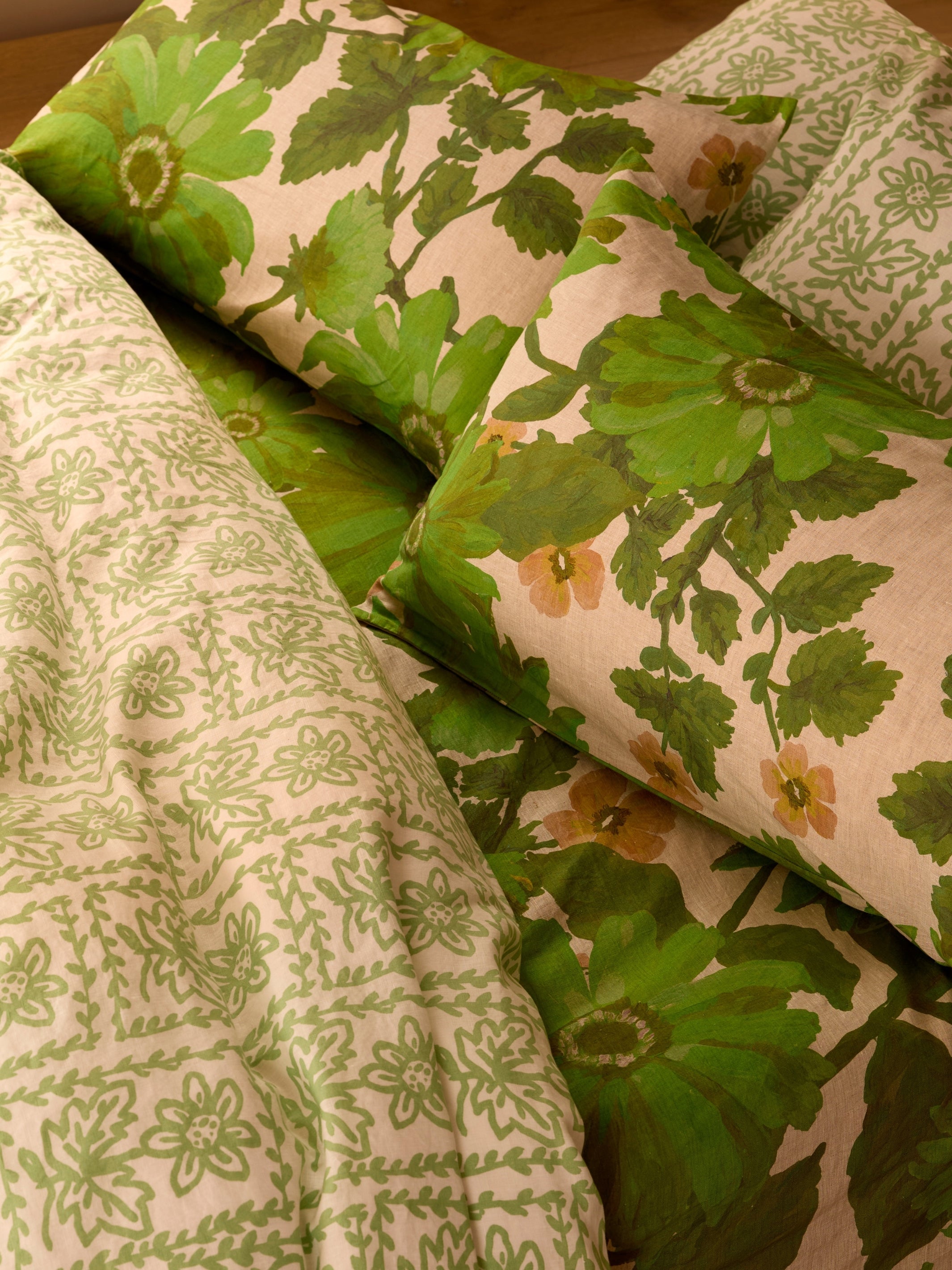 Marigold Leaf Linen Fitted Sheet