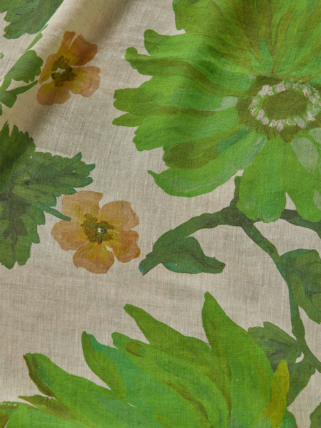 Marigold Leaf Linen Fitted Sheet