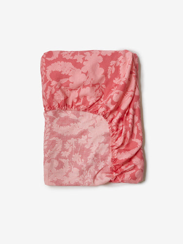 Petal Pink Linen Fitted Sheet