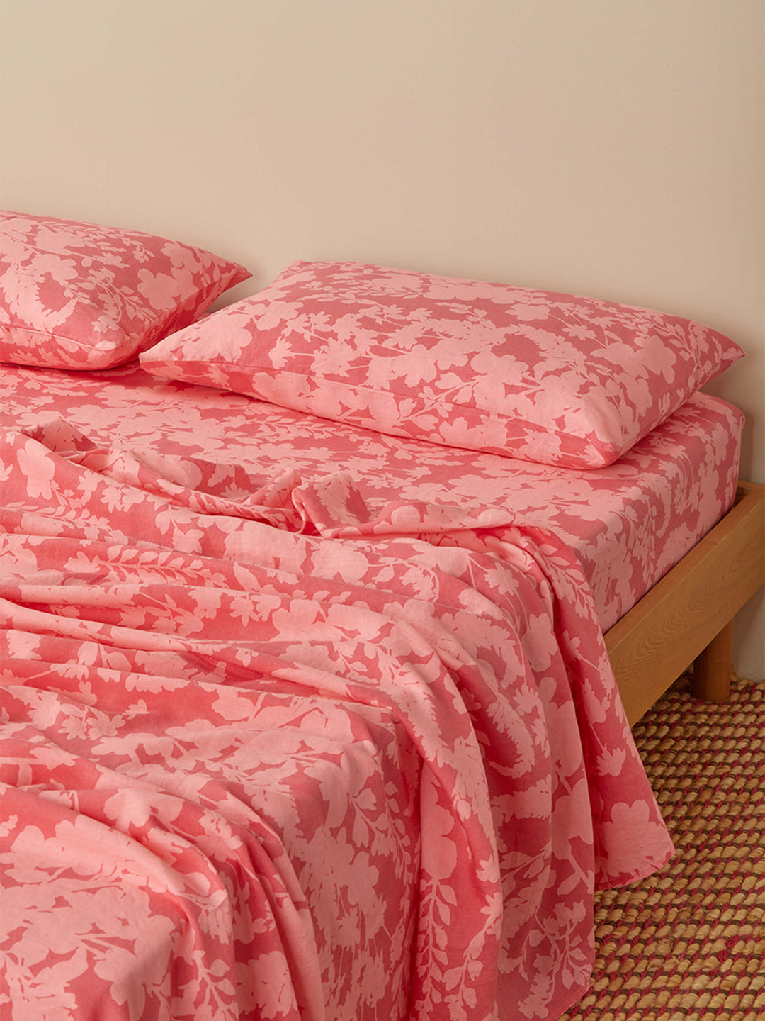 Petal Pink Linen Fitted Sheet