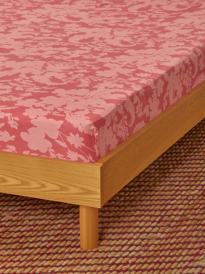 Petal Pink Linen Fitted Sheet