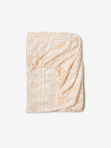 Daisy Buff Linen Fitted Sheet