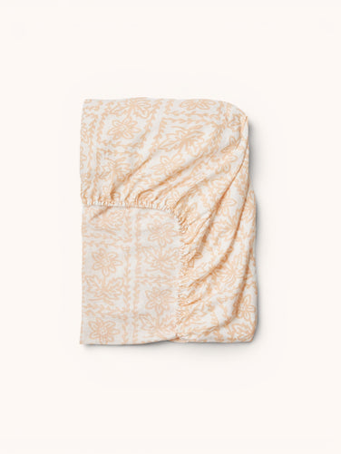 Daisy Buff Linen Fitted Sheet