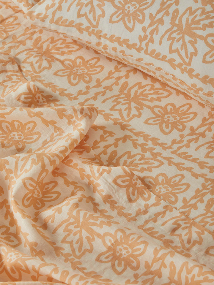 Daisy Buff Linen Fitted Sheet