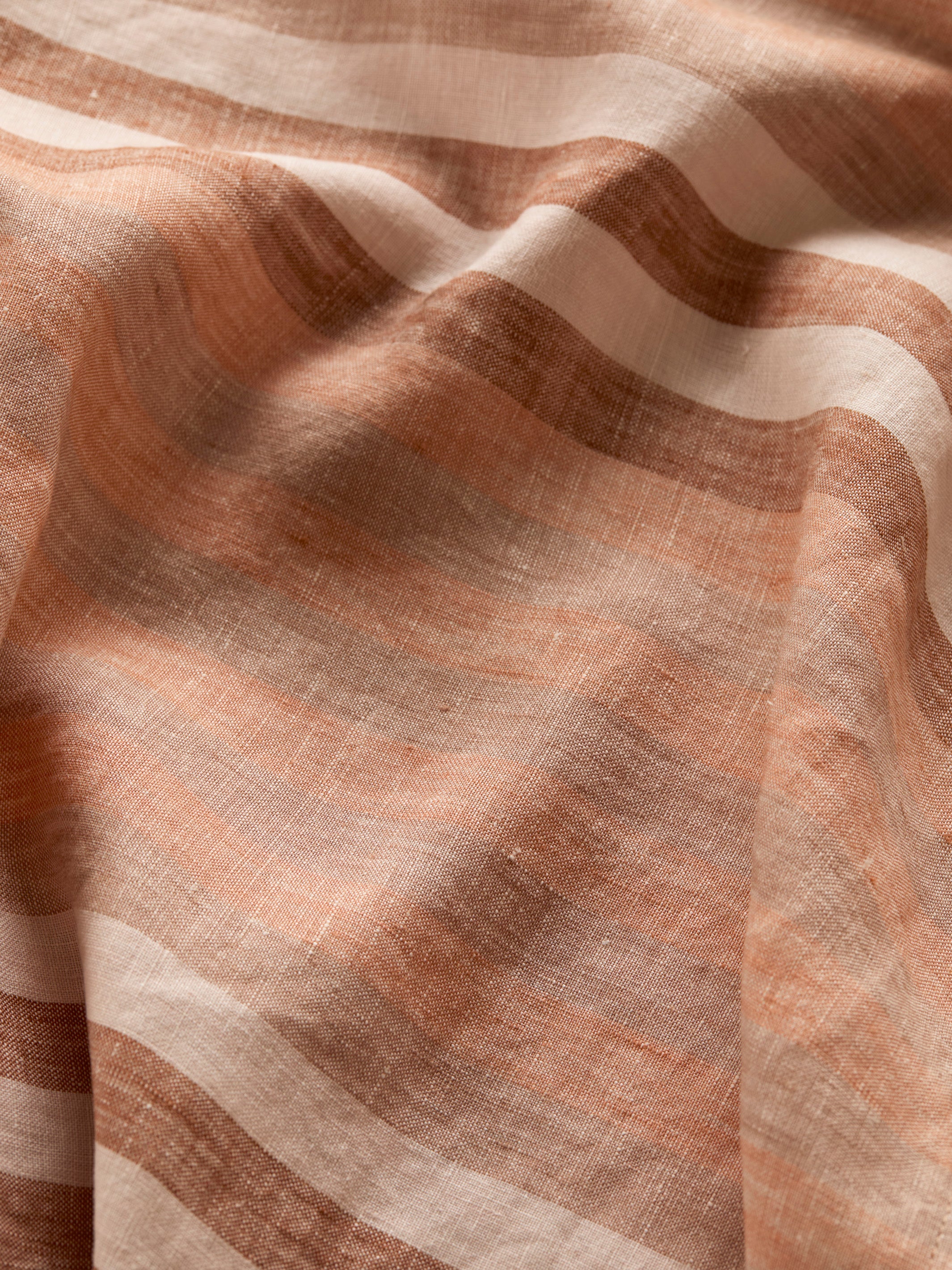 Stripe Hazelnut Linen Fitted Sheet