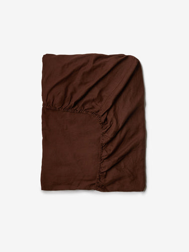 Cocoa Linen Fitted Sheet