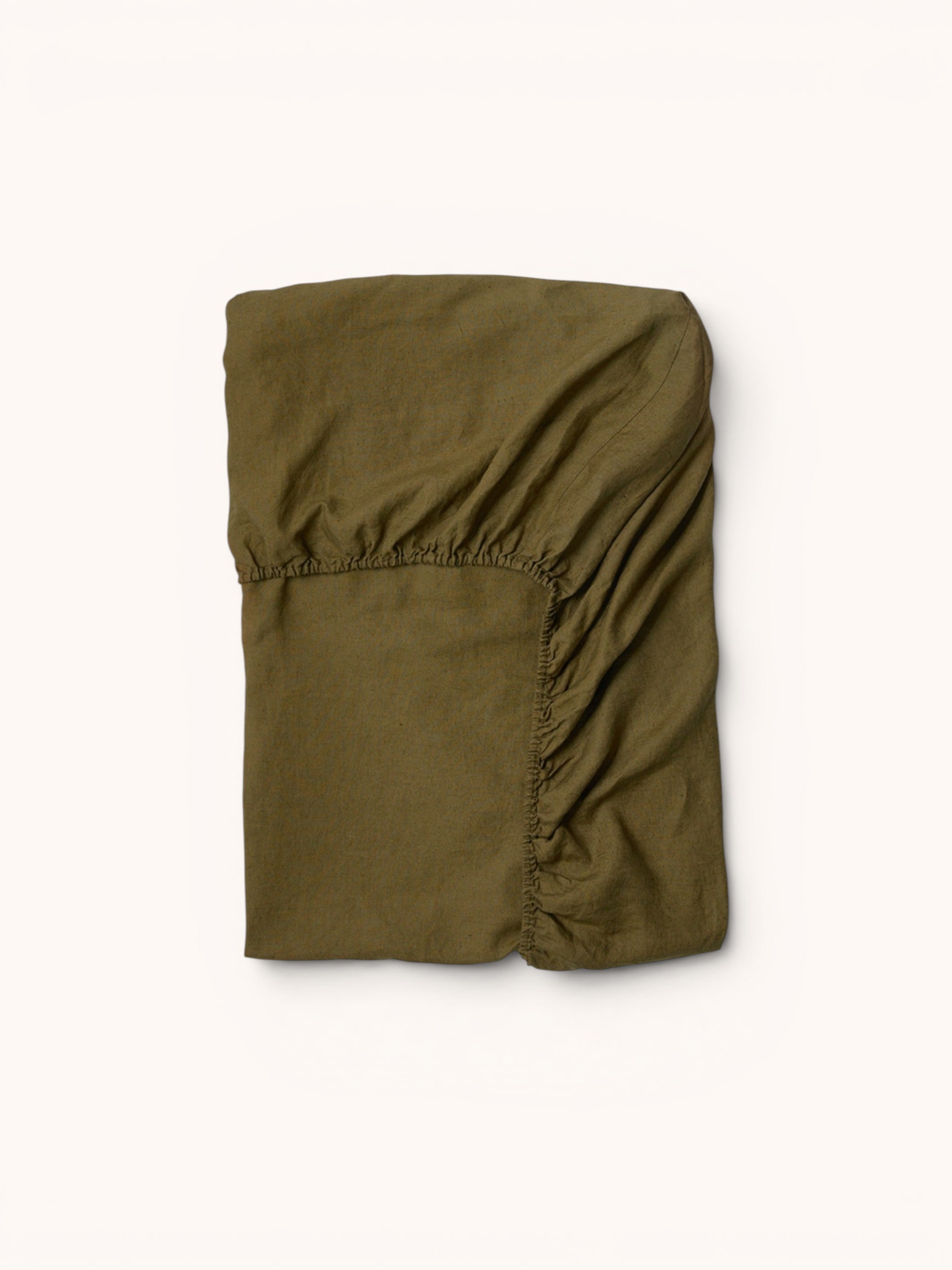 Khaki Linen Fitted Sheet