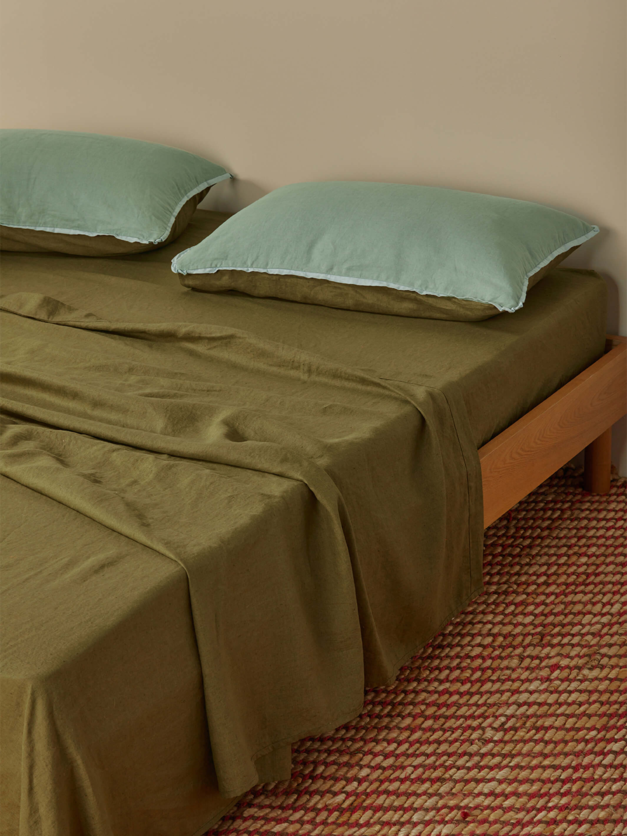 Khaki Linen Fitted Sheet