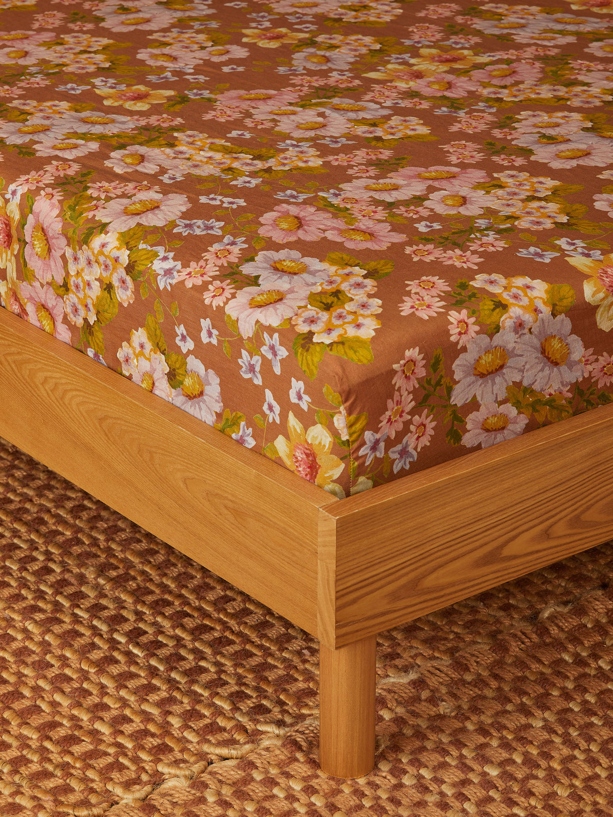 Buttercup Rust Linen Fitted Sheet