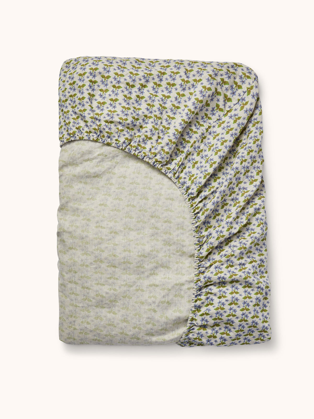 Petit Madeline Blue Linen Fitted Sheet