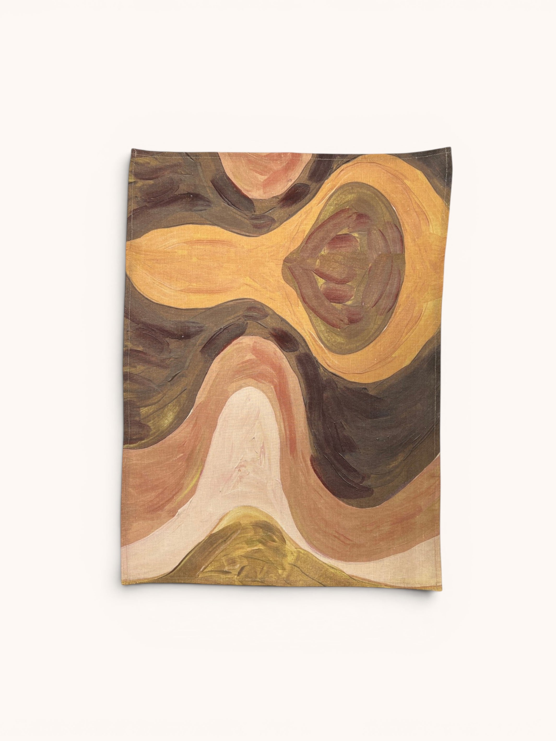 Fonda Tan Linen Tea Towel - Almost Perfect