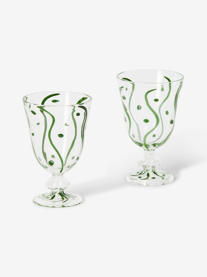 Waves Green Goblets