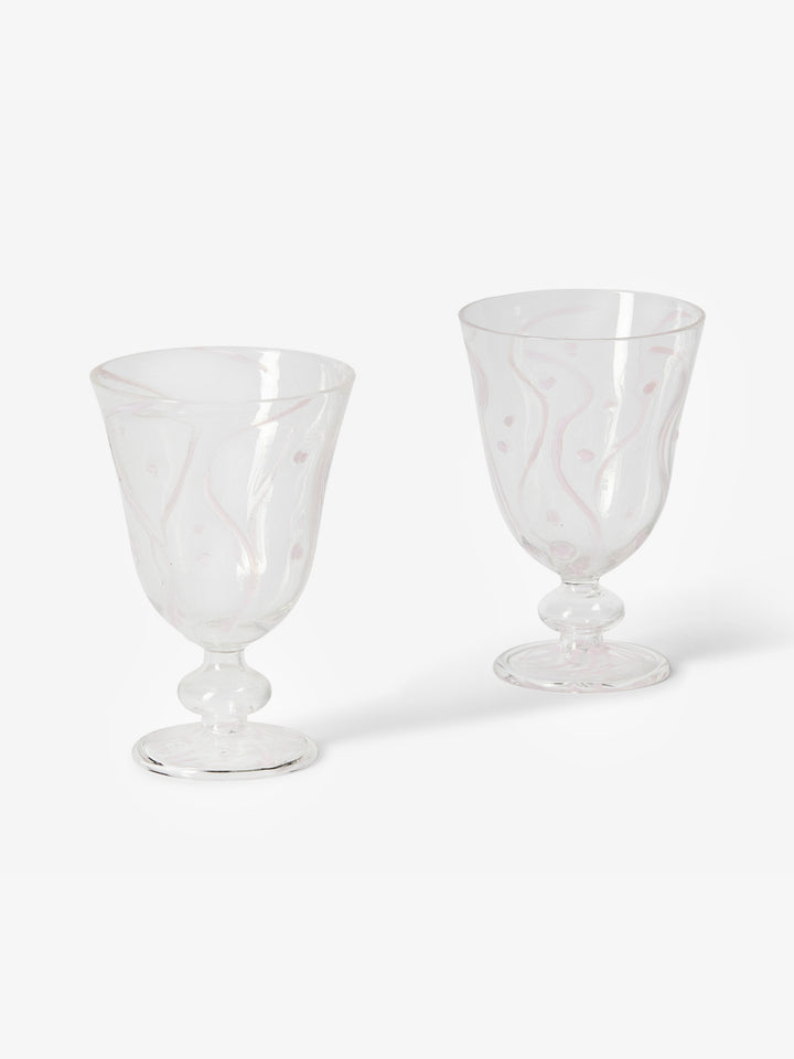 Waves Pink Goblets