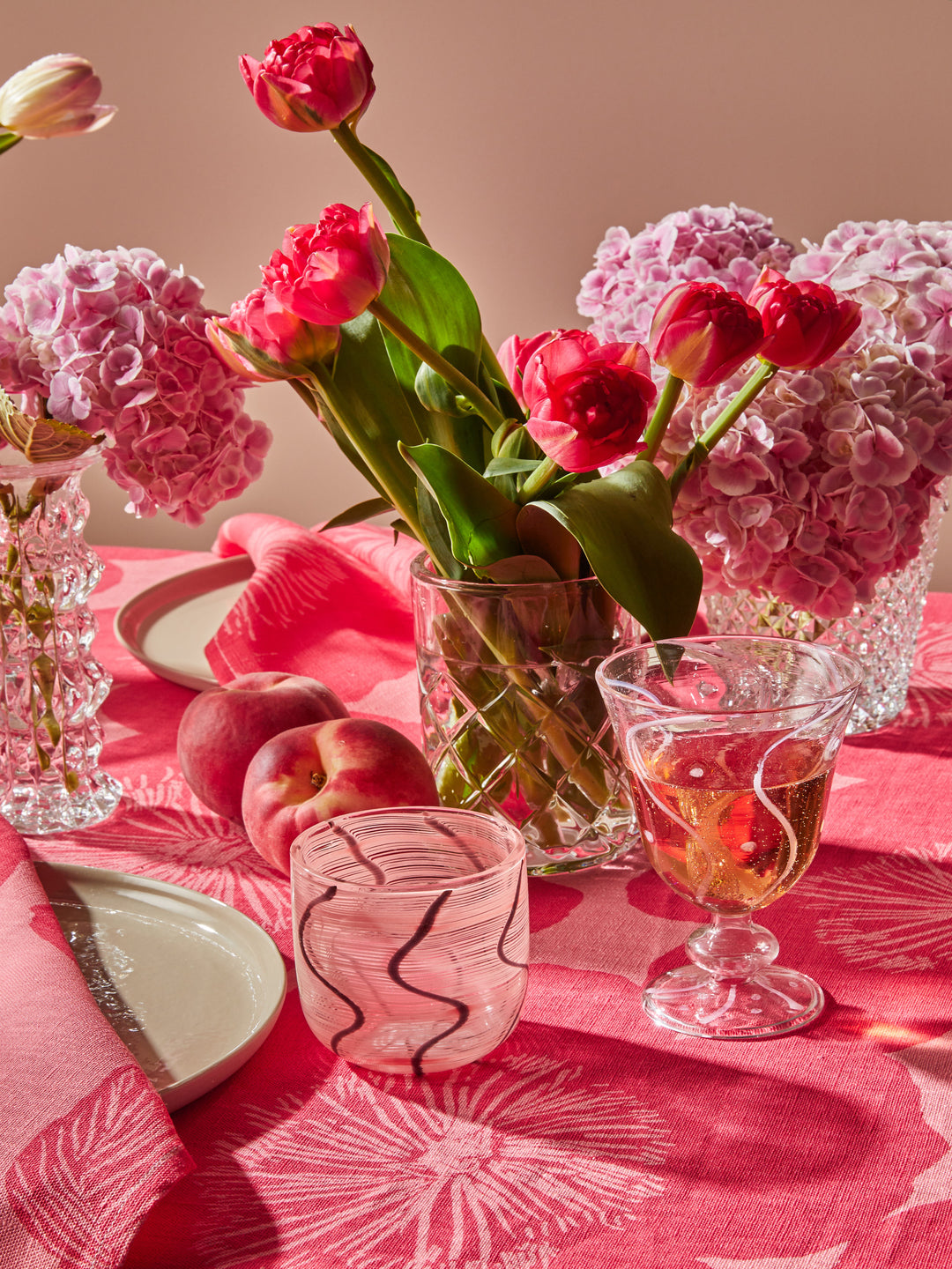 Waves Pink Goblets