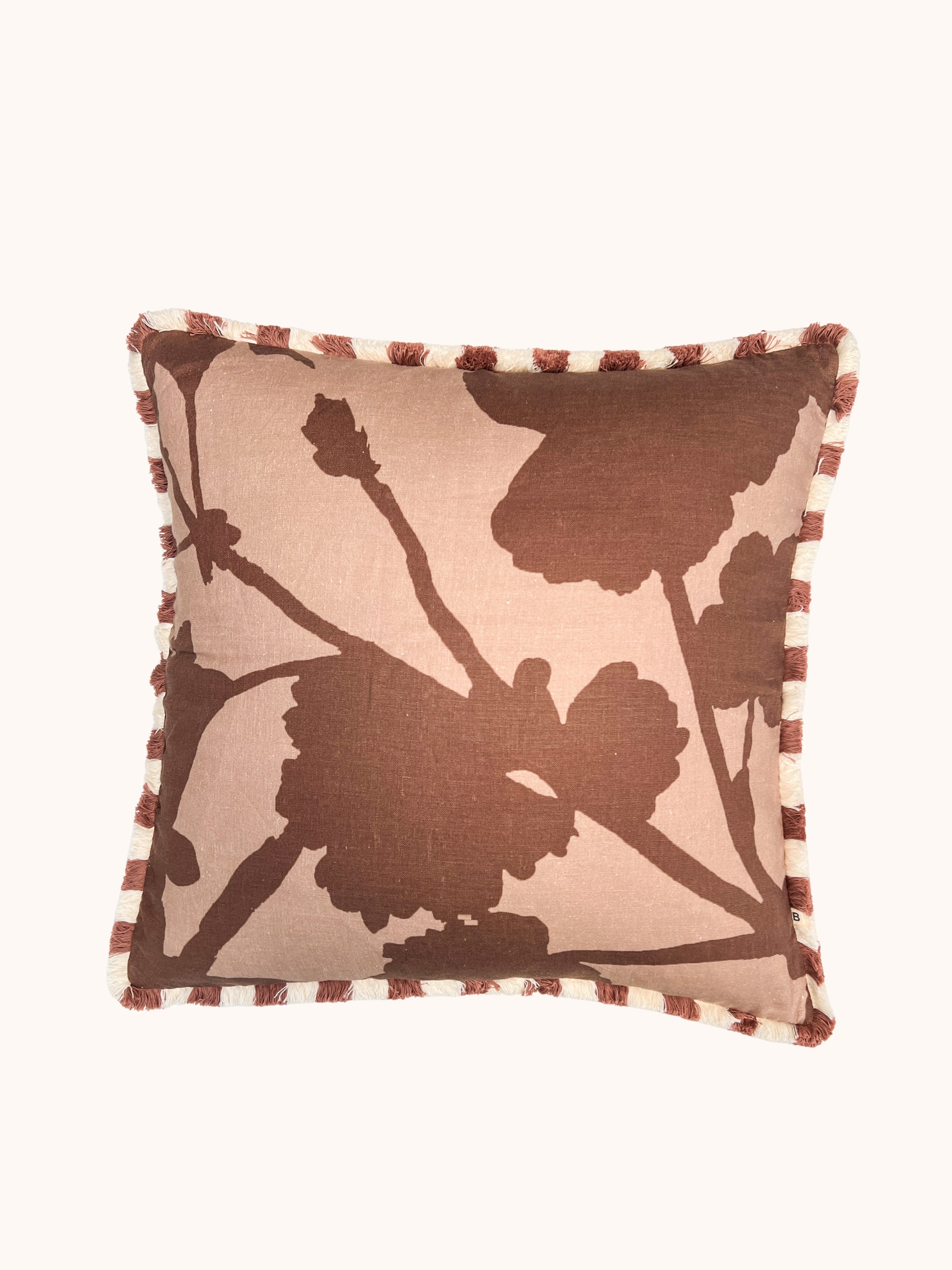 Geranium Hazelnut Linen Cushion - Almost Perfect