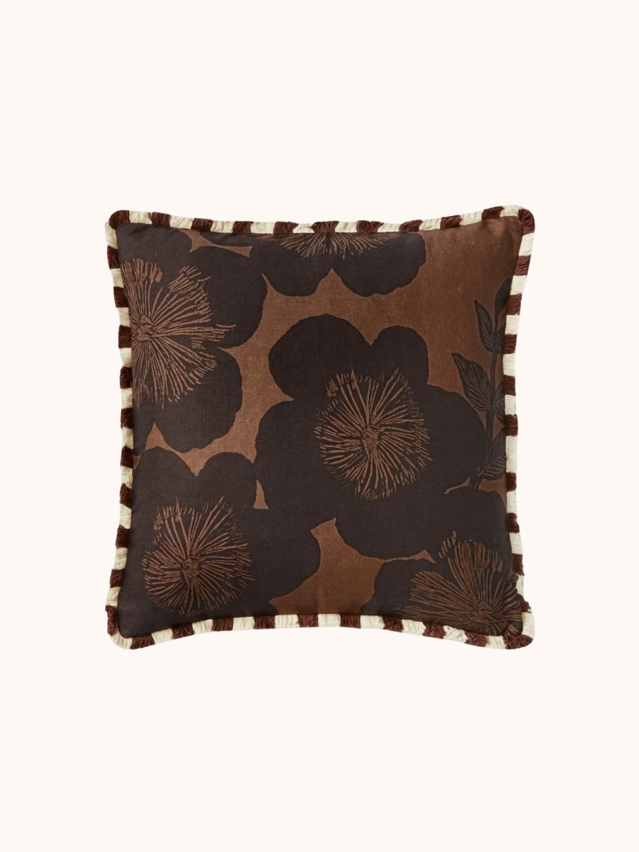 Jardin Brown Linen Cushion - Almost Perfect