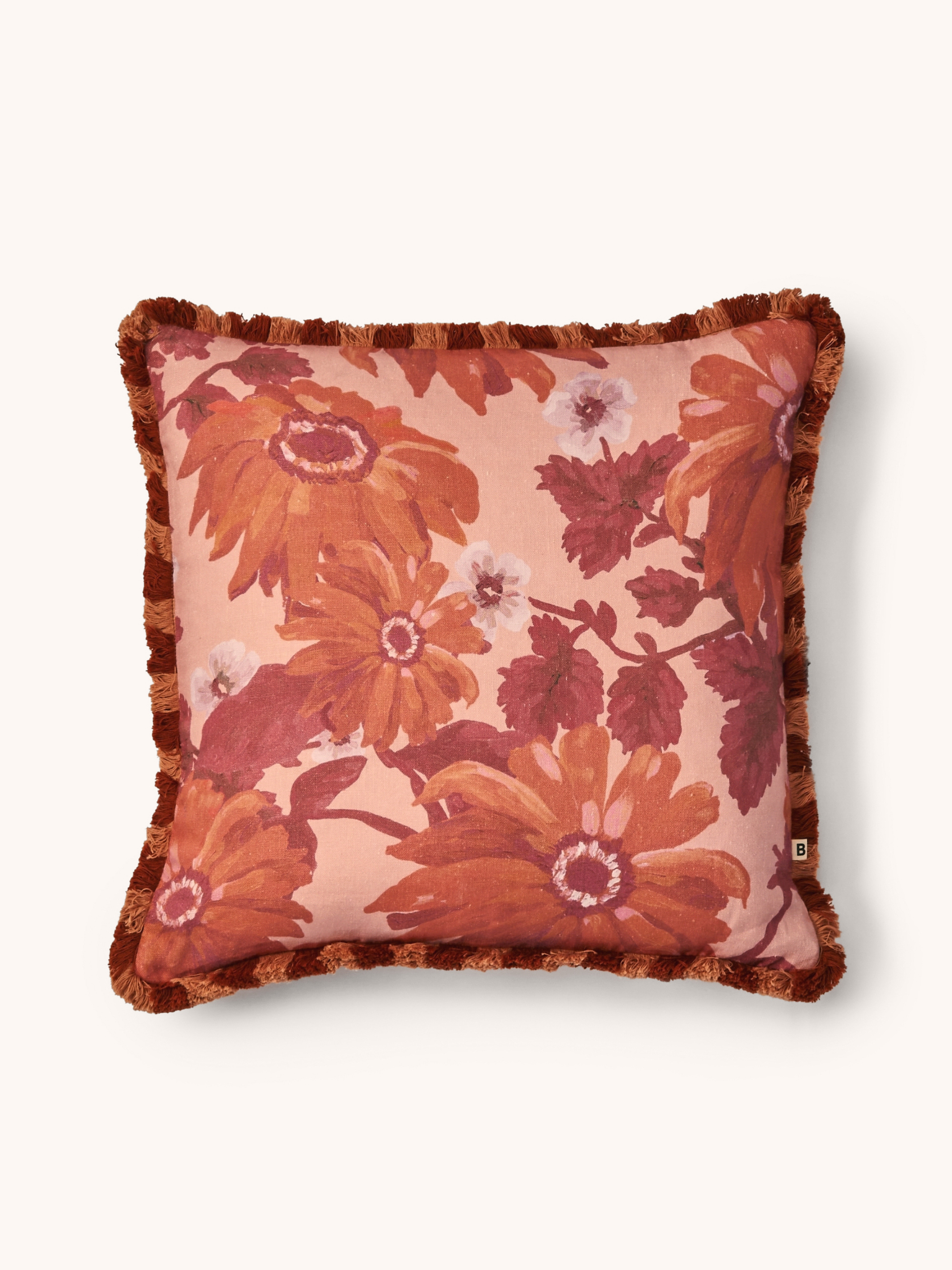 Marigold Rose Linen Cushion