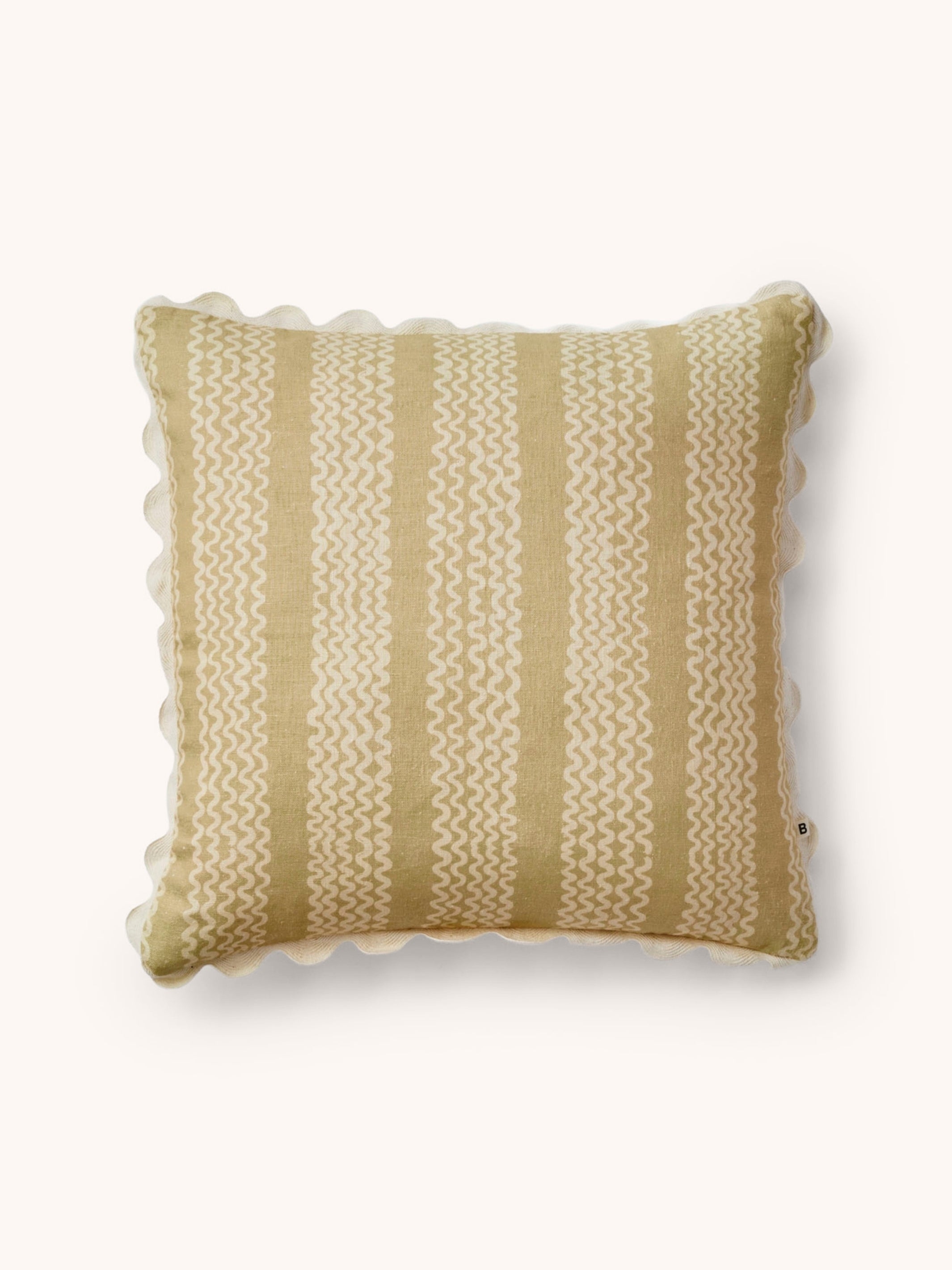 Mini Wave Wheat Linen Cushion - Almost Perfect