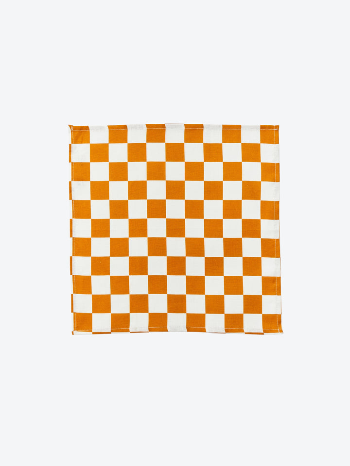 Small Checkers Tan Napkins - Almost Perfect