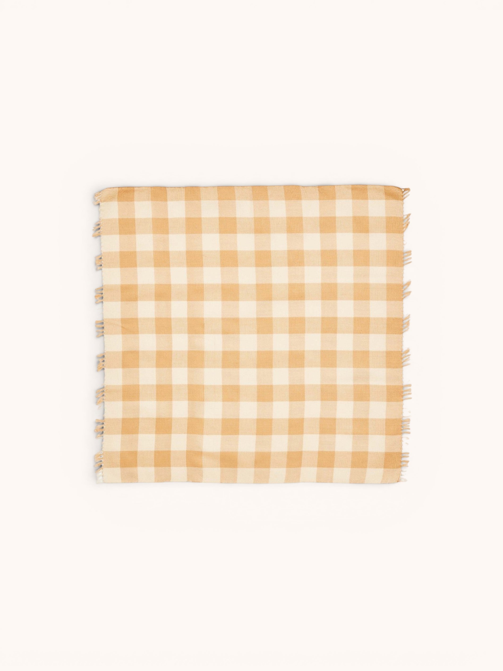 Gingham Wheat Napkins - Almost Perfect