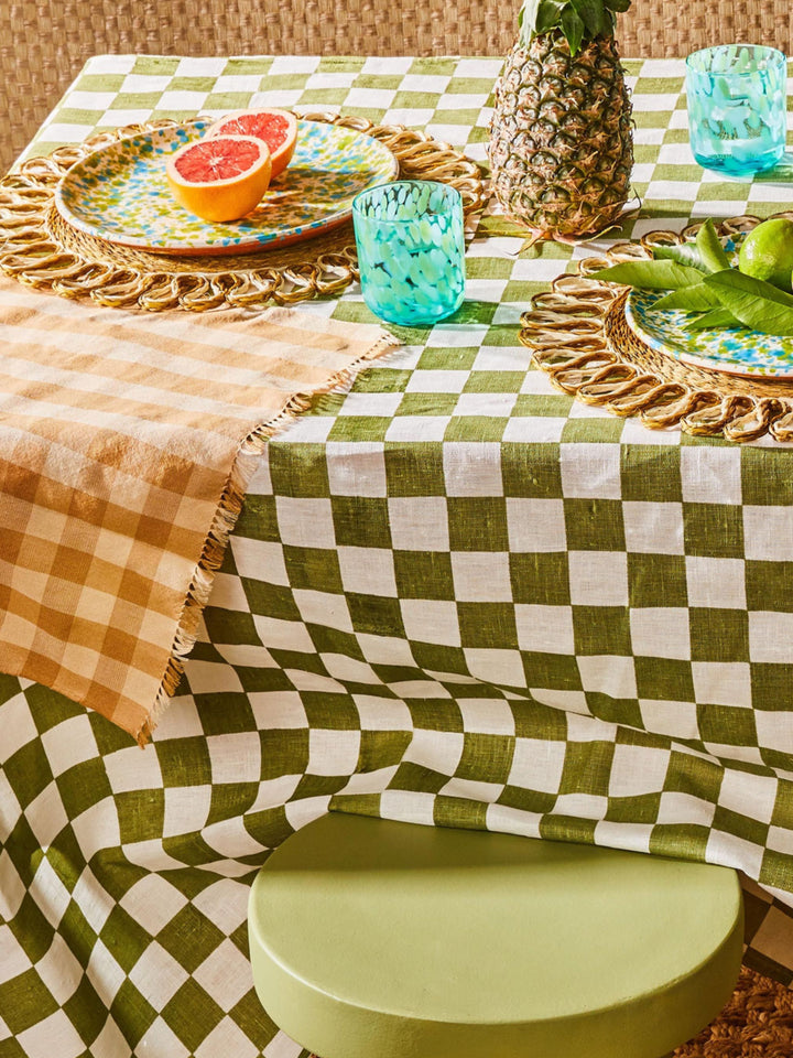 Gingham Wheat Napkins - Almost Perfect