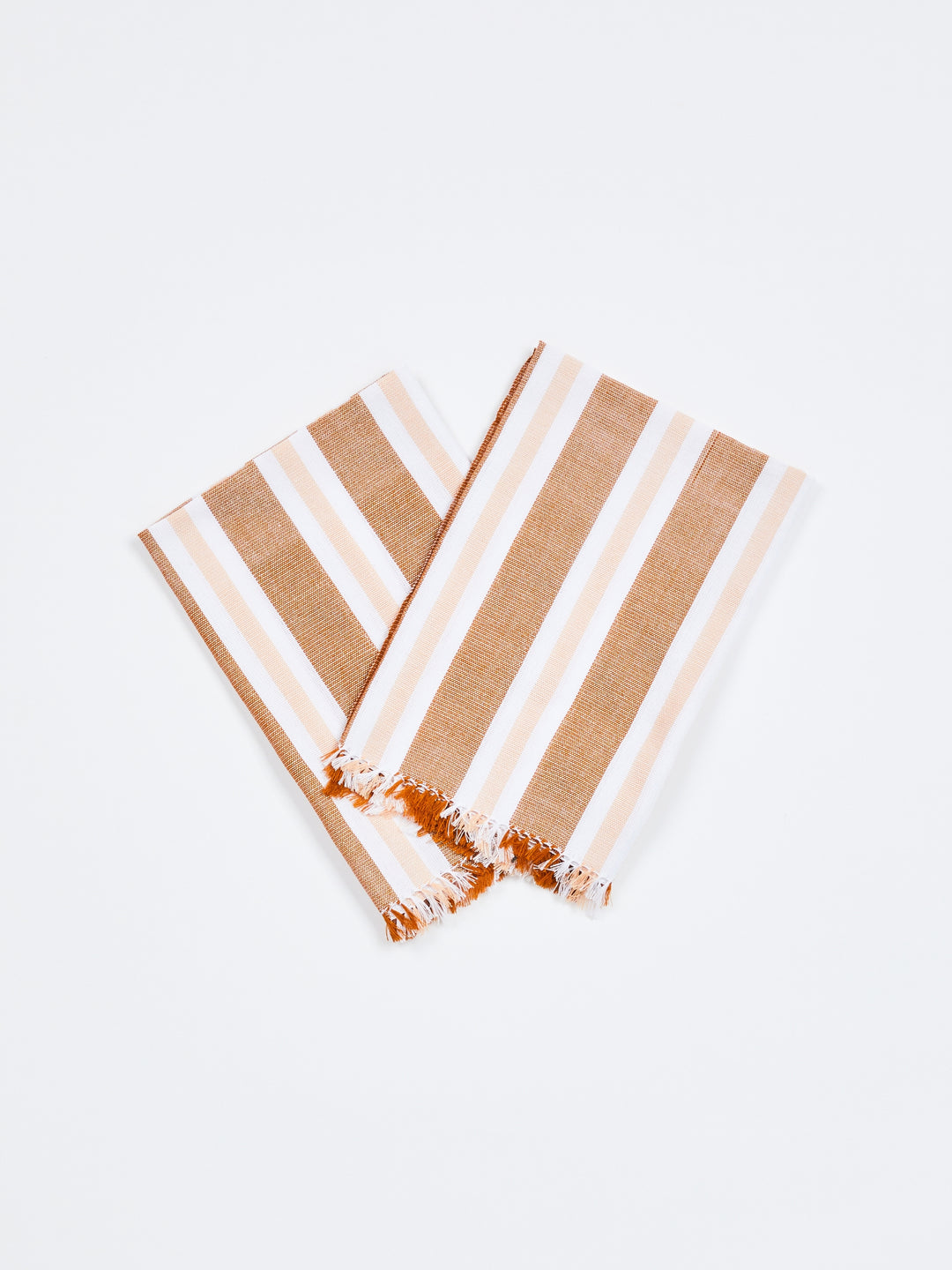 Woven Stripe Tan Peach Napkins Almost Perfect