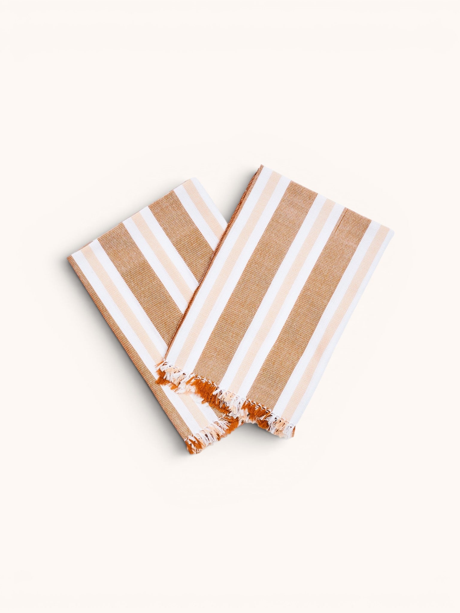 Woven Stripe Tan Peach Napkins - Almost Perfect