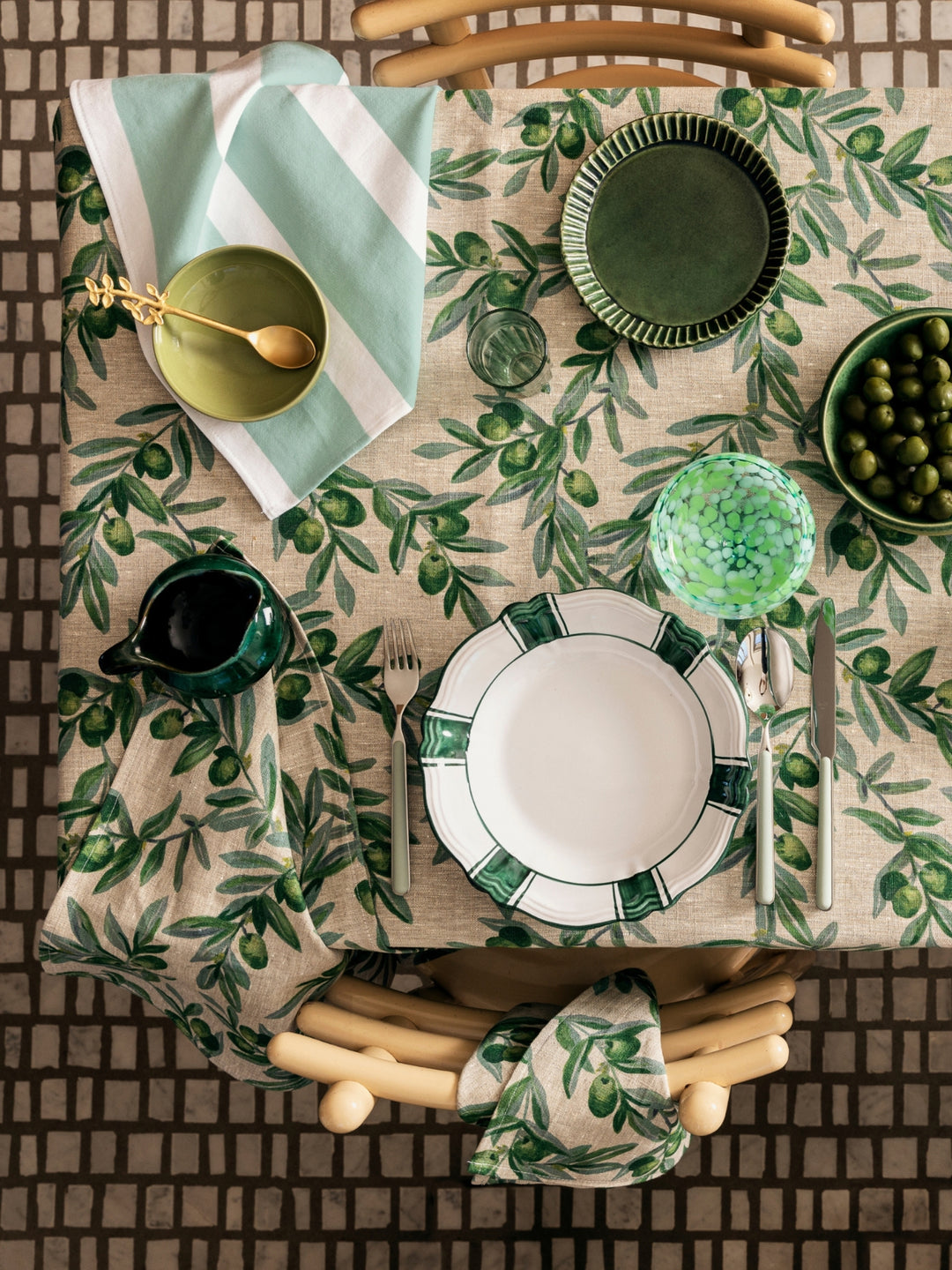 Florence Stripe Pistachio Napkins - Almost Perfect