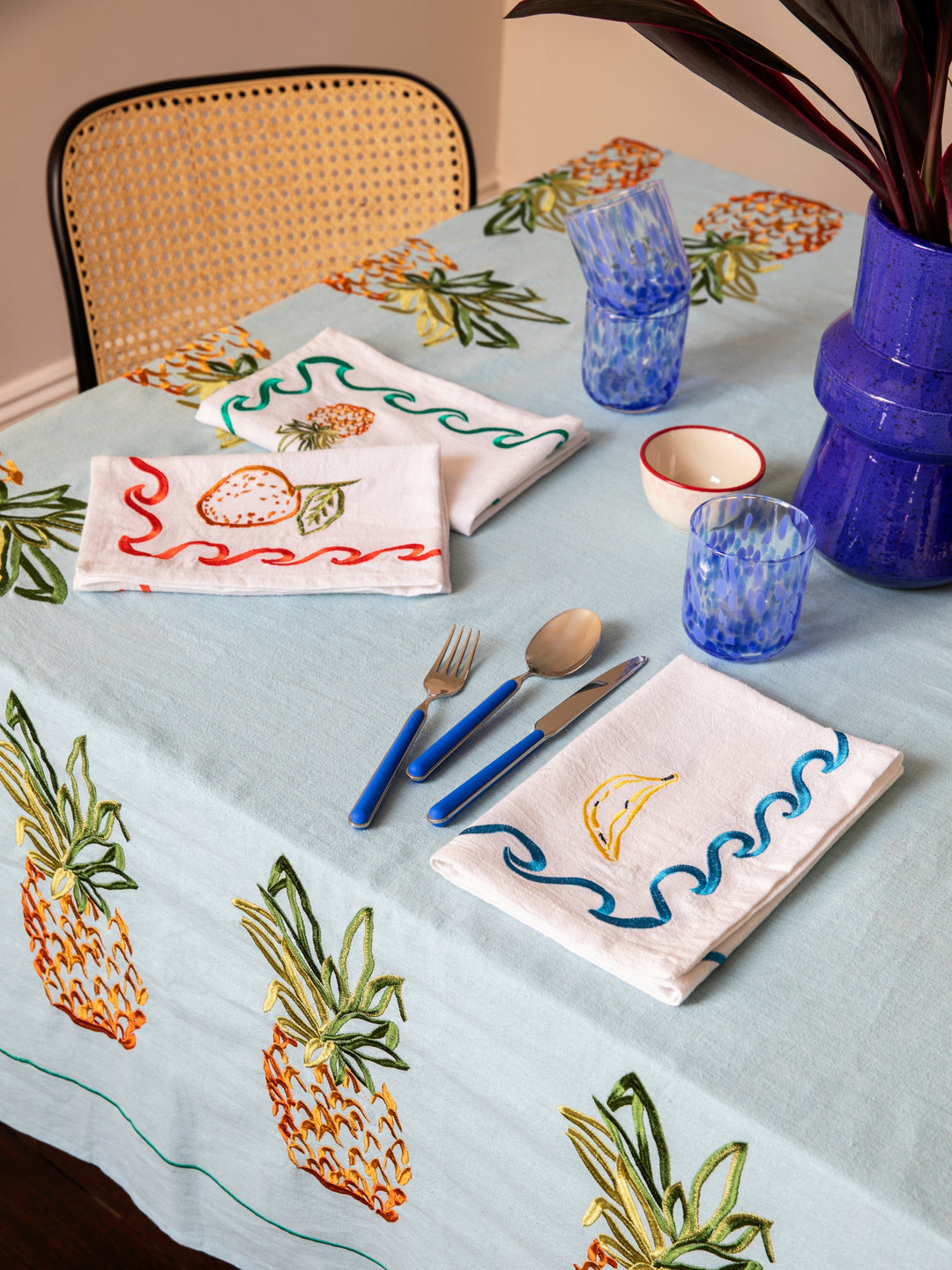 Mixed Surf Embroidered Napkins - Almost Perfect