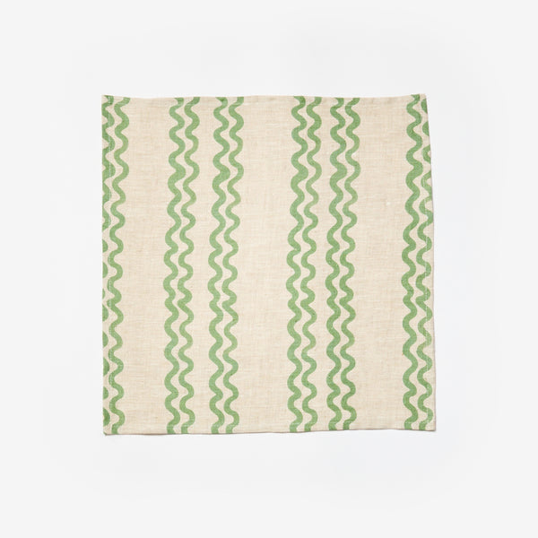 Double Waves Green Napkins (set of 4)