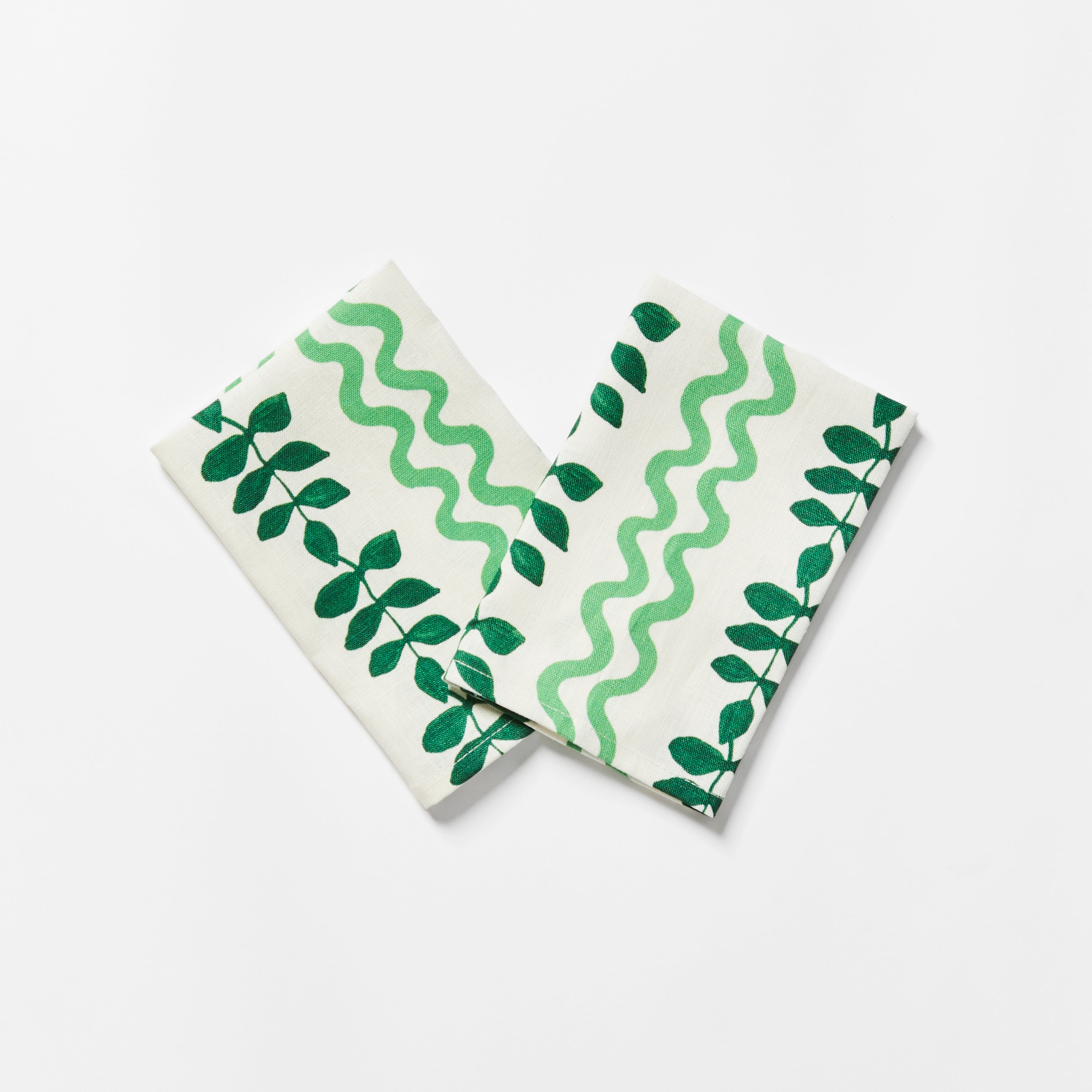 Ferns & Waves Green Napkins (set of 4)
